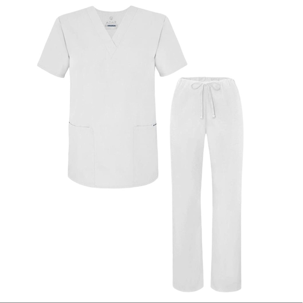 Adar Universal Unisex Drawstring Scrubs Set - XL